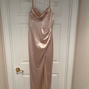 Windsor Champagne Gold Satin Bridesmaid Dress Size Small - Worn Once